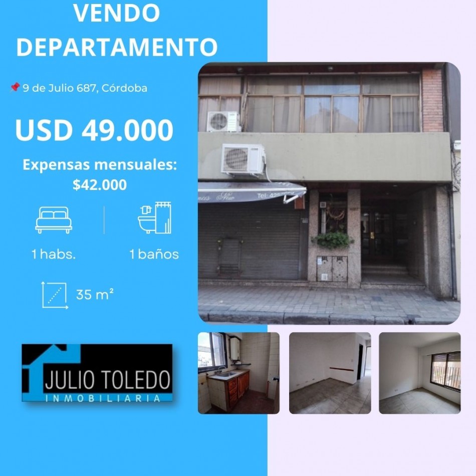 CENTRO: VENDO DEPTO DE 1 DORMITORIO (INTERNO), ENTRE CAÑADA Y FRAGUEIRO (FRENTE SUPER BUENOS DIAS) CON RENTA