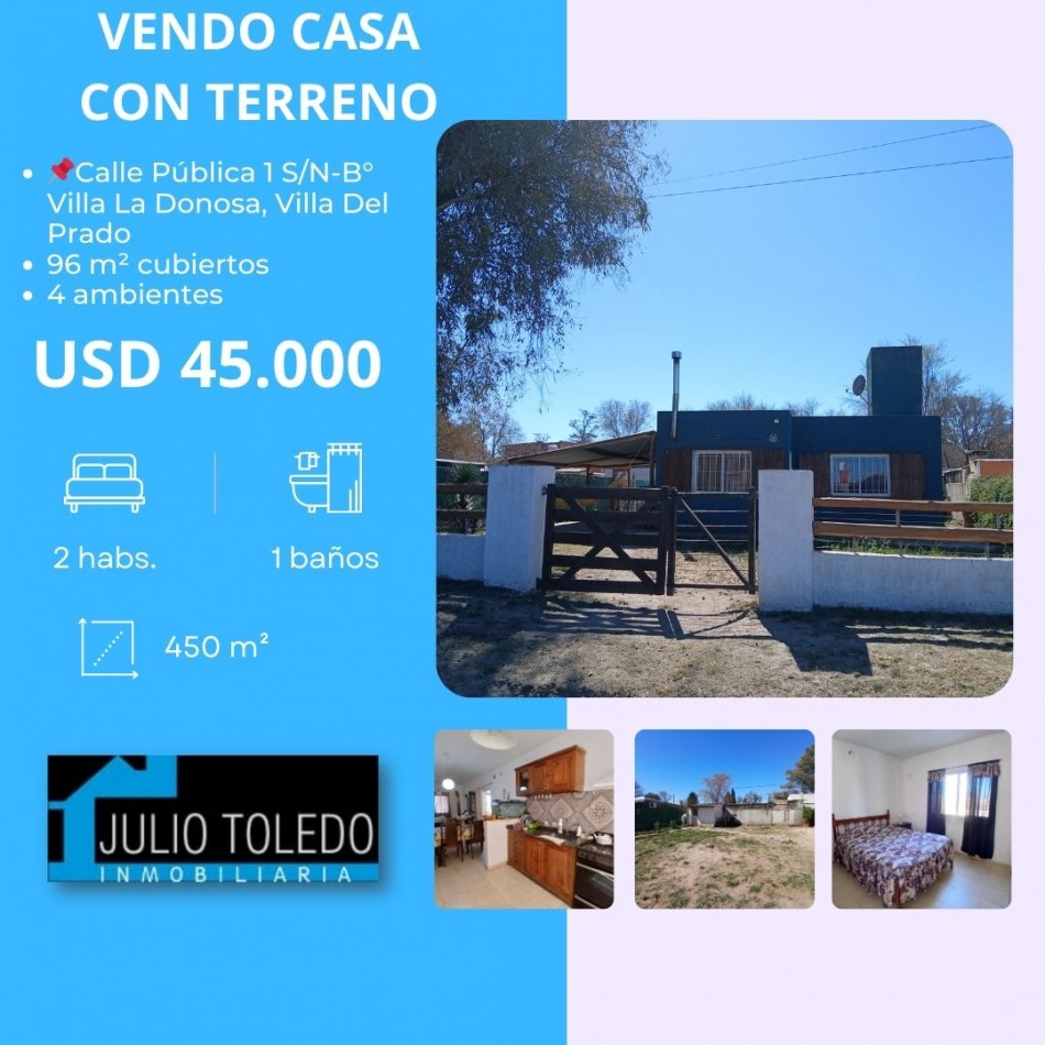 VILLA DEL PRADO: APTO CREDITO IAF/ BANCO NACION VENDO HERMOSA CASA DE 2 DORMITORIOS